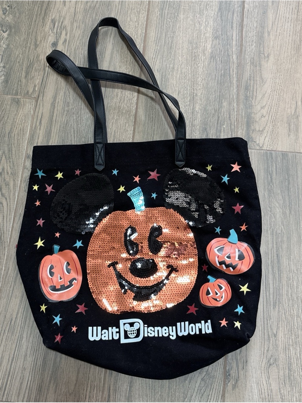 Disney Parks Mickey Mouse Halloween Sequin Tote Bag Walt Disney World